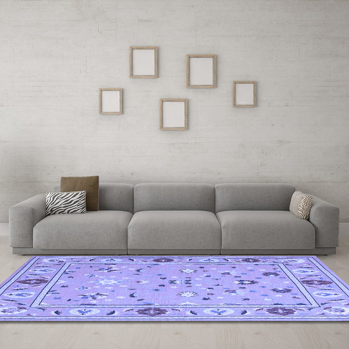 Machine Washable Abstract Blue Contemporary Rug in a Living Room, wshcon2397blu
