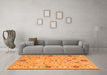 Machine Washable Abstract Orange Contemporary Area Rugs in a Living Room, wshcon2397org