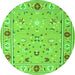 Machine Washable Abstract Green Contemporary Area Rugs, wshcon2397grn