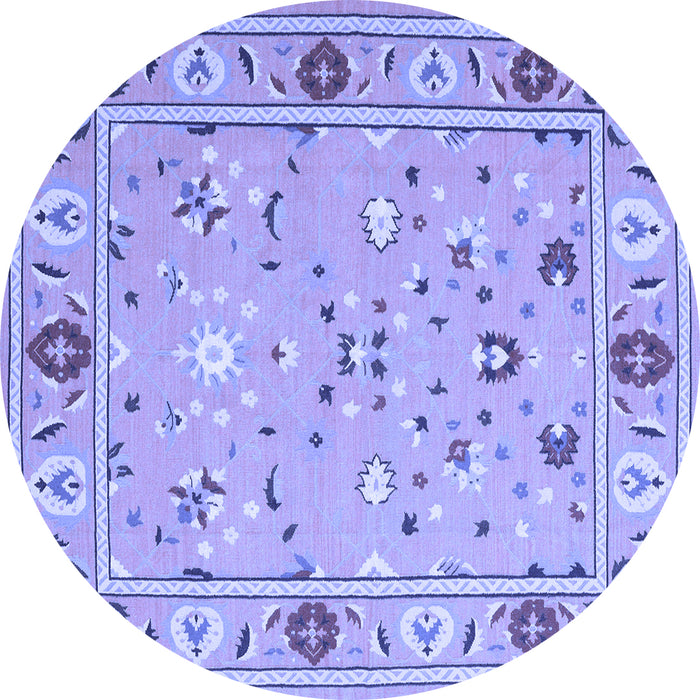 Round Machine Washable Abstract Blue Contemporary Rug, wshcon2397blu
