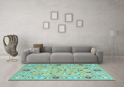 Machine Washable Abstract Light Blue Contemporary Rug in a Living Room, wshcon2397lblu