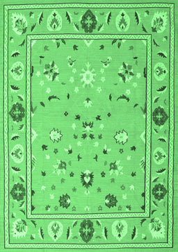 Abstract Emerald Green Contemporary Rug, con2397emgrn