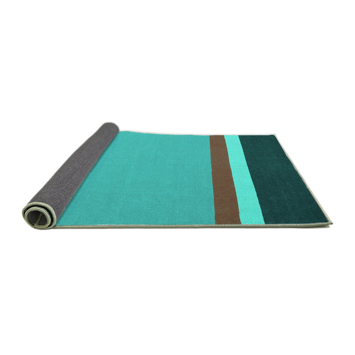 Sideview of Abstract Turquoise Contemporary Rug, con2398turq