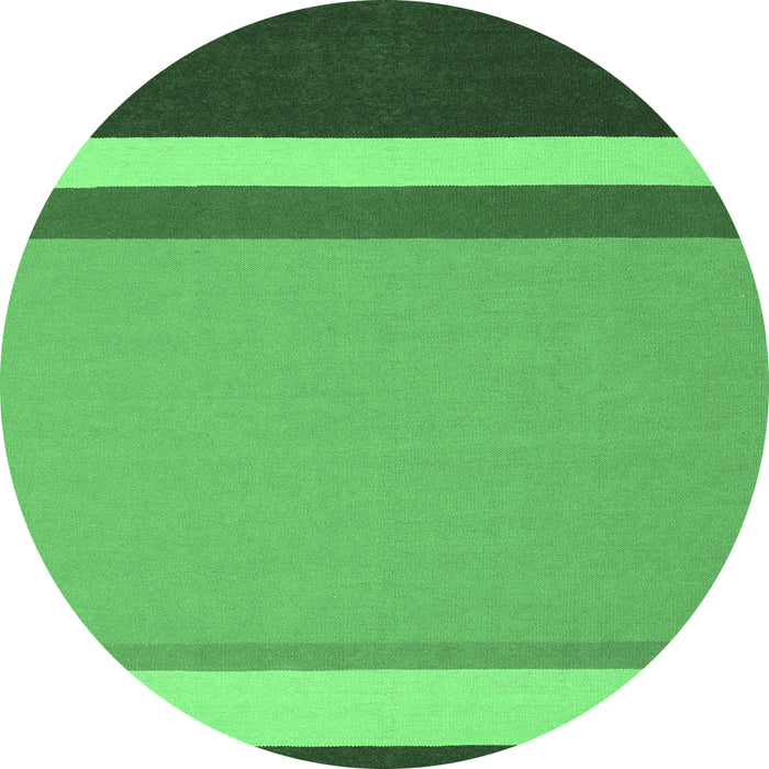 Round Abstract Emerald Green Contemporary Rug, con2398emgrn