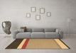 Machine Washable Abstract Brown Contemporary Rug in a Living Room,, wshcon2398brn