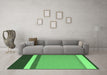 Machine Washable Abstract Emerald Green Contemporary Area Rugs in a Living Room,, wshcon2398emgrn