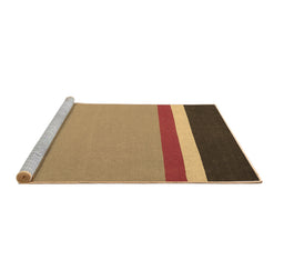 Sideview of Machine Washable Abstract Brown Contemporary Rug, wshcon2398brn