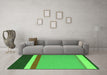 Machine Washable Abstract Green Contemporary Area Rugs in a Living Room,, wshcon2398grn