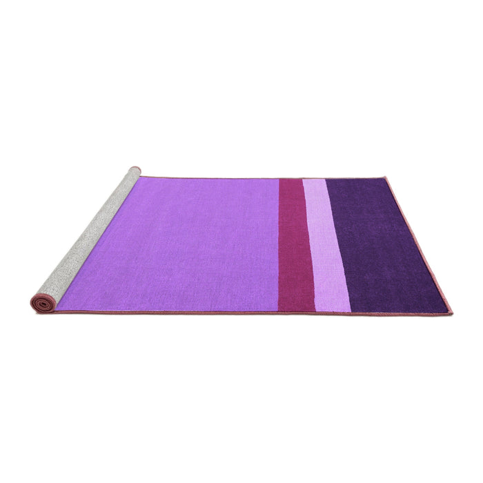 Sideview of Machine Washable Abstract Purple Contemporary Area Rugs, wshcon2398pur