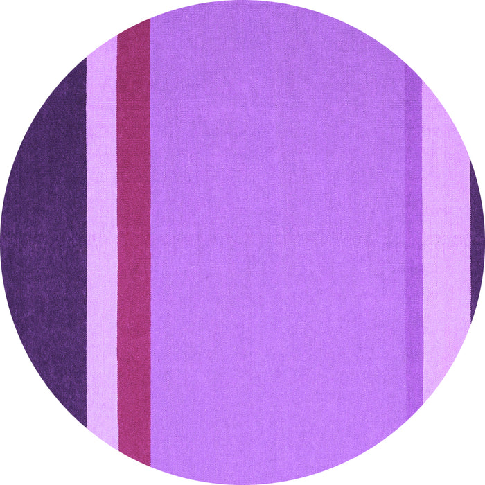 Round Machine Washable Abstract Purple Contemporary Area Rugs, wshcon2398pur