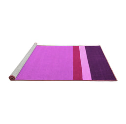 Sideview of Machine Washable Abstract Pink Contemporary Rug, wshcon2398pnk