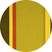 Round Abstract Yellow Contemporary Rug, con2398yw