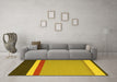 Machine Washable Abstract Yellow Contemporary Rug in a Living Room, wshcon2398yw