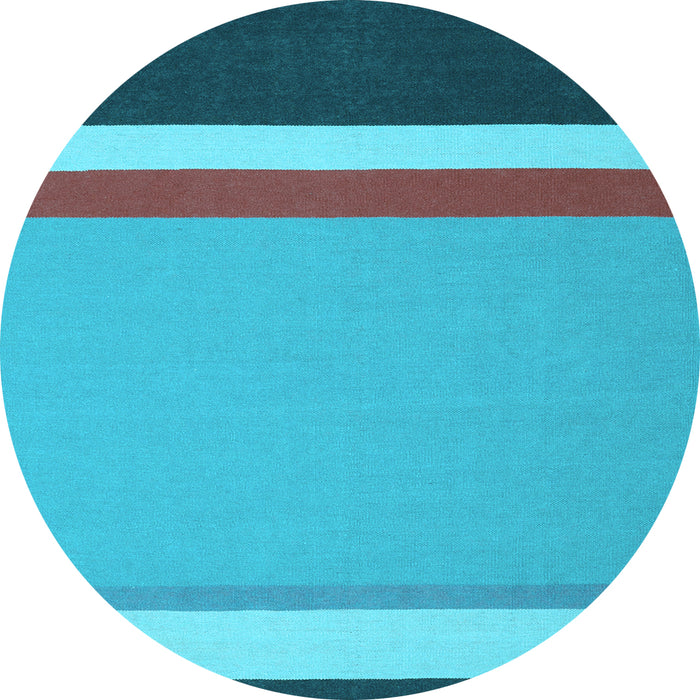 Round Abstract Light Blue Contemporary Rug, con2398lblu