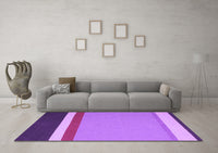 Machine Washable Abstract Purple Contemporary Rug, wshcon2398pur