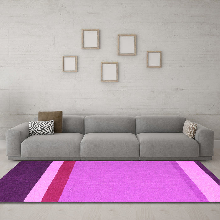 Machine Washable Abstract Pink Contemporary Rug in a Living Room, wshcon2398pnk