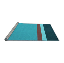 Sideview of Machine Washable Abstract Light Blue Contemporary Rug, wshcon2398lblu