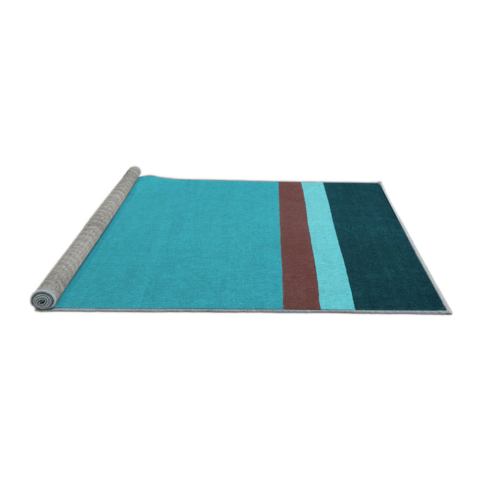 Sideview of Machine Washable Abstract Light Blue Contemporary Rug, wshcon2398lblu