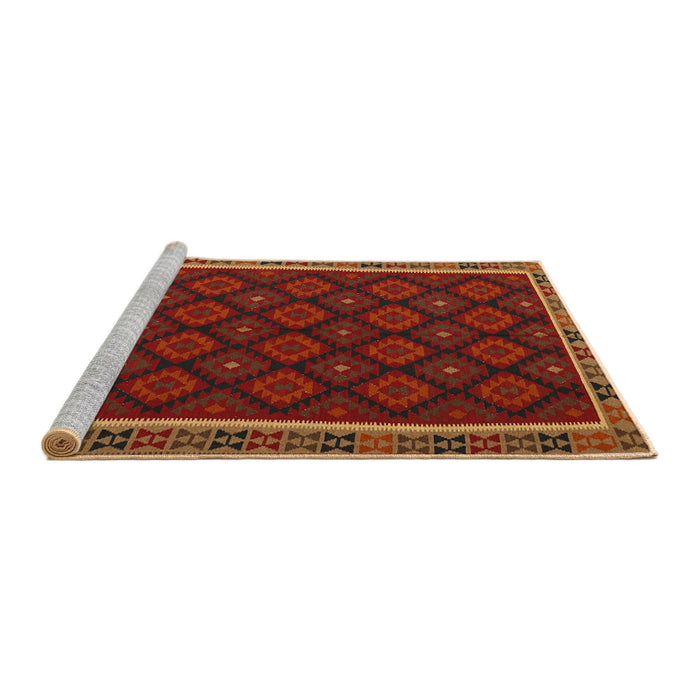 Serging Thickness of Machine Washable Contemporary Saddle Brown Rug, wshcon2399