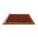 Serging Thickness of Machine Washable Contemporary Saddle Brown Rug, wshcon2399