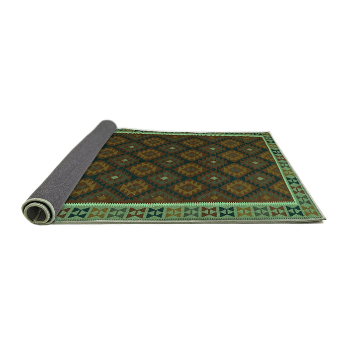Sideview of Oriental Turquoise Traditional Rug, con2399turq