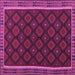 Square Machine Washable Oriental Purple Traditional Area Rugs, wshcon2399pur