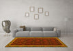 Machine Washable Oriental Yellow Traditional Rug in a Living Room, wshcon2399yw