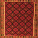 Round Machine Washable Oriental Orange Traditional Area Rugs, wshcon2399org