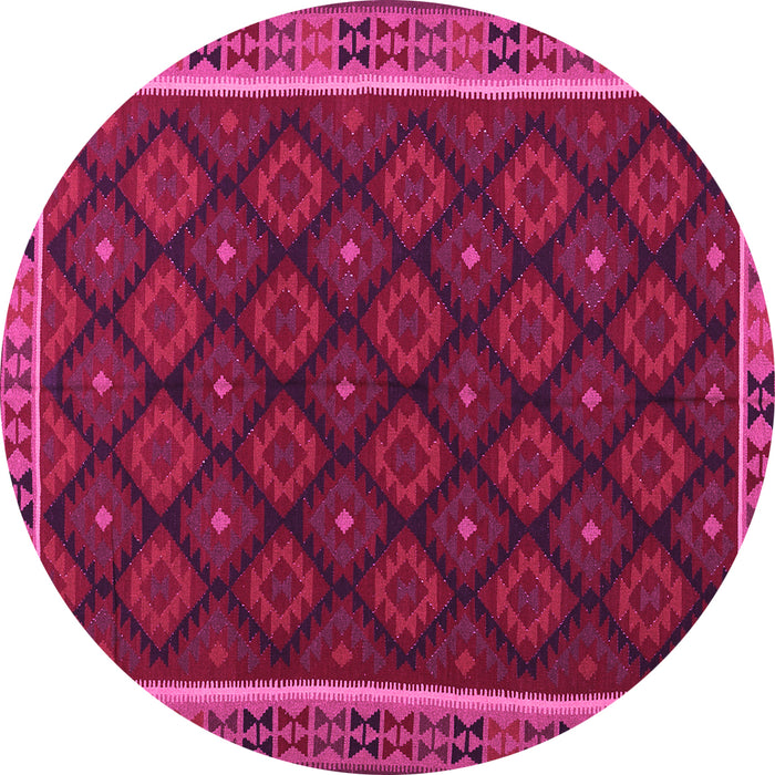 Round Oriental Pink Traditional Rug, con2399pnk