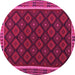 Round Oriental Pink Traditional Rug, con2399pnk