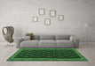Machine Washable Oriental Emerald Green Traditional Area Rugs in a Living Room,, wshcon2399emgrn