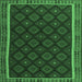 Square Machine Washable Oriental Emerald Green Traditional Area Rugs, wshcon2399emgrn