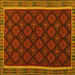 Square Machine Washable Oriental Yellow Traditional Rug, wshcon2399yw