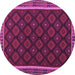 Round Machine Washable Oriental Purple Traditional Area Rugs, wshcon2399pur