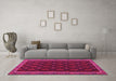 Machine Washable Oriental Pink Traditional Rug in a Living Room, wshcon2399pnk