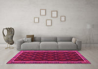 Machine Washable Oriental Pink Traditional Rug, wshcon2399pnk