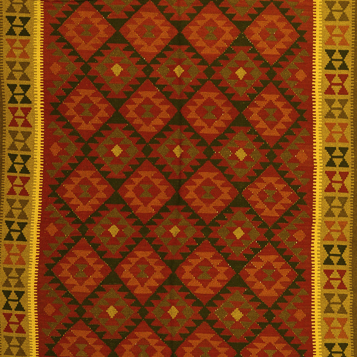 Machine Washable Oriental Yellow Traditional Rug, wshcon2399yw