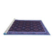 Sideview of Machine Washable Oriental Blue Traditional Rug, wshcon2399blu