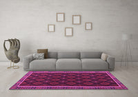 Machine Washable Oriental Purple Traditional Rug, wshcon2399pur