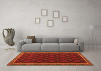 Machine Washable Oriental Orange Traditional Rug, wshcon2399org