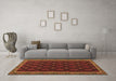 Machine Washable Oriental Brown Traditional Rug in a Living Room,, wshcon2399brn