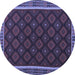 Round Oriental Blue Traditional Rug, con2399blu