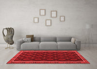 Machine Washable Oriental Red Traditional Rug, wshcon2399red