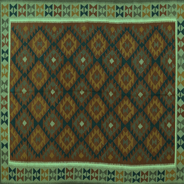 Square Oriental Turquoise Traditional Rug, con2399turq