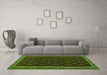 Machine Washable Oriental Green Traditional Area Rugs in a Living Room,, wshcon2399grn