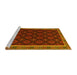 Sideview of Machine Washable Oriental Yellow Traditional Rug, wshcon2399yw