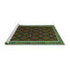 Sideview of Machine Washable Oriental Turquoise Traditional Area Rugs, wshcon2399turq