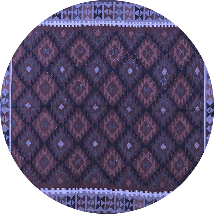 Round Machine Washable Oriental Blue Traditional Rug, wshcon2399blu