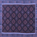 Square Machine Washable Oriental Blue Traditional Rug, wshcon2399blu