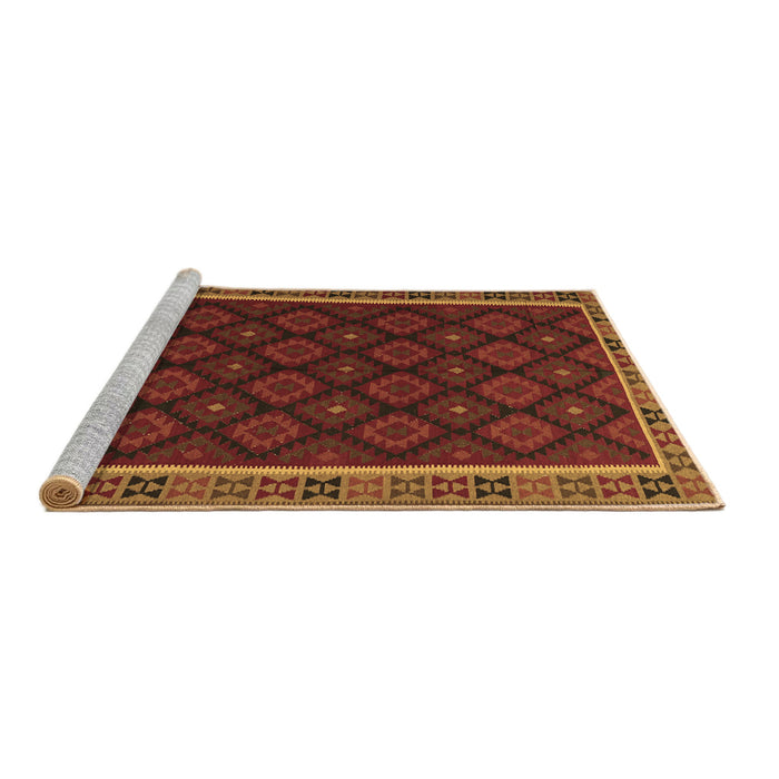 Sideview of Machine Washable Oriental Brown Traditional Rug, wshcon2399brn